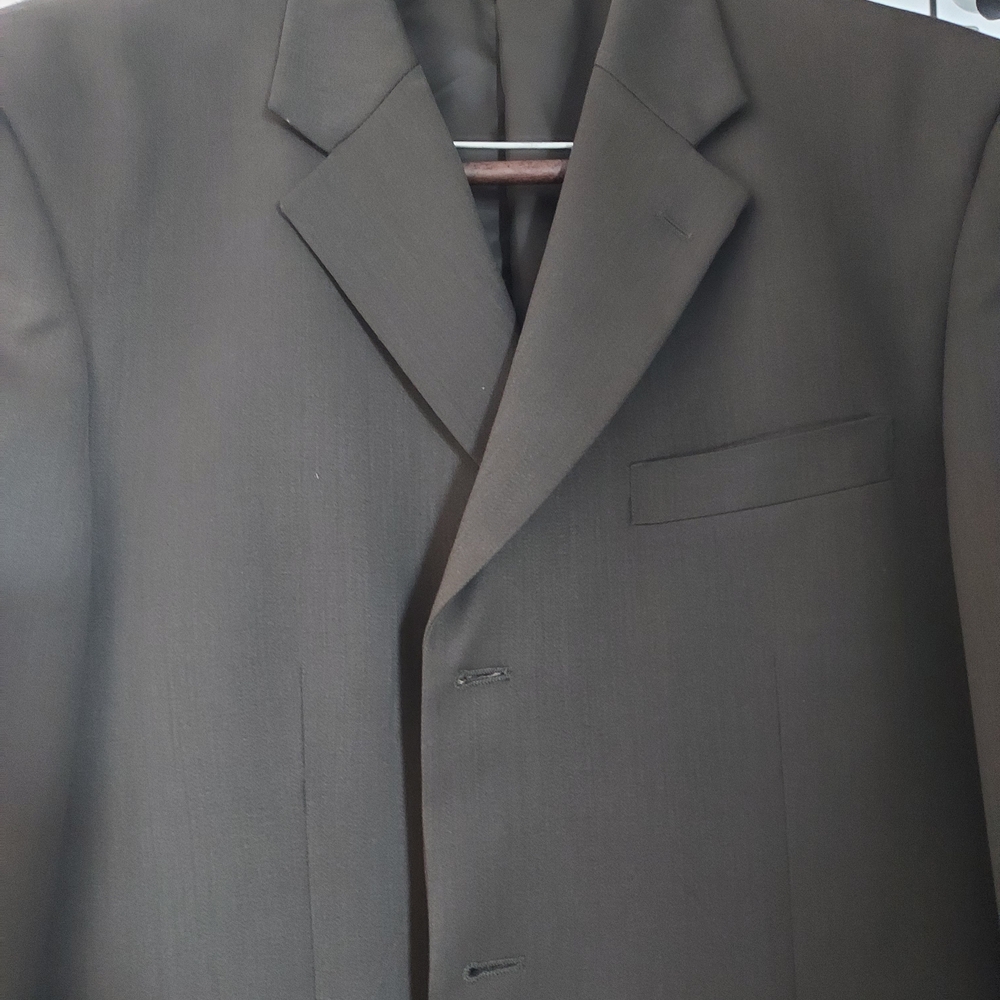 Dark Olive Men's Suit by Albert Nipon